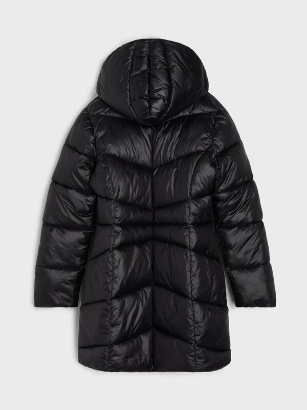 Sinsay - Geacă matlasată cu glugă - negru