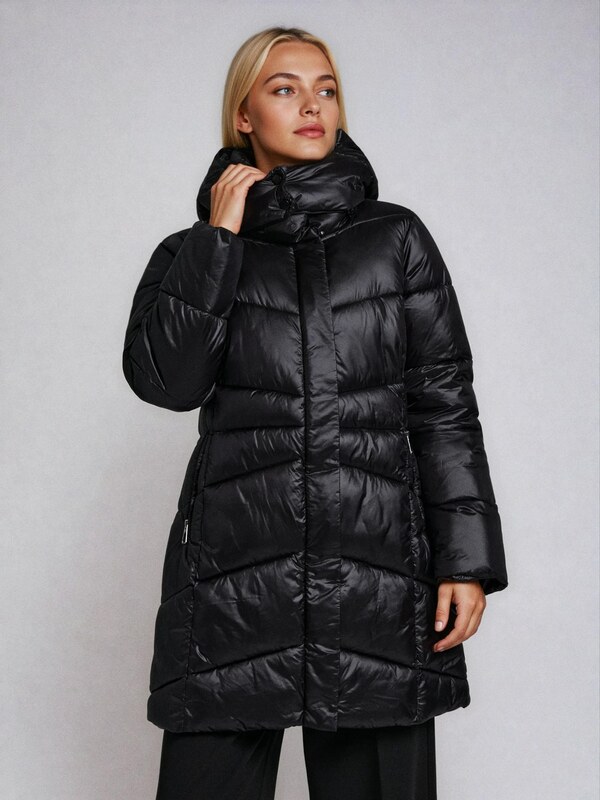 Sinsay - Geacă matlasată cu glugă - negru