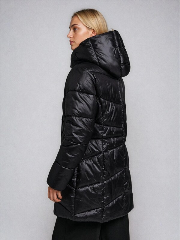 Sinsay - Geacă matlasată cu glugă - negru