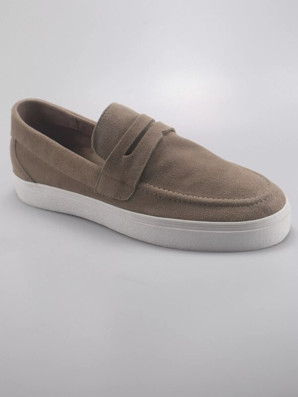 s.Oliver Pantofi casual barbati, fara siret, din piele naturala, intoarsa, Maro deschis (SELECTATI MARIMEA: 40)