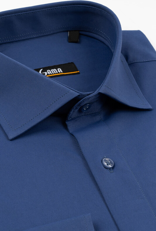 GAMA Camasa regular fit albastru inchis cu lycra CONFORT