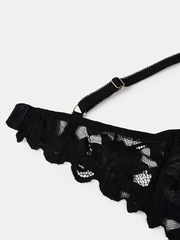Sinsay - Sutien balconette moale cu sârmă și dantelă - negru