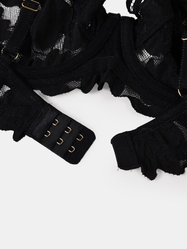 Sinsay - Sutien balconette moale cu sârmă și dantelă - negru