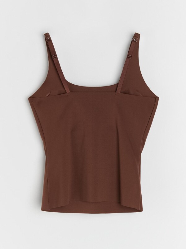 Sinsay - Top cu cupe integrate - maro-închis