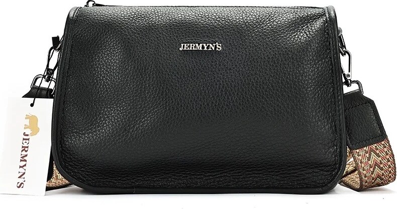 Geanta dama JERMYN'S Alice, piele naturala, neagra