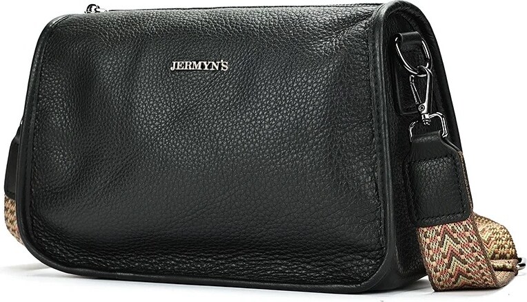 Geanta dama JERMYN'S Alice, piele naturala, neagra