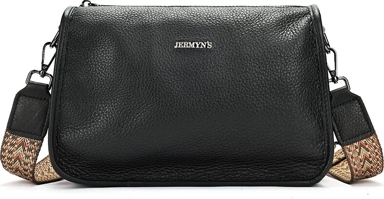 Geanta dama JERMYN'S Alice, piele naturala, neagra