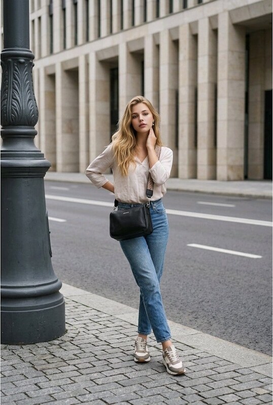 Geanta dama JERMYN'S Alice, piele naturala, neagra