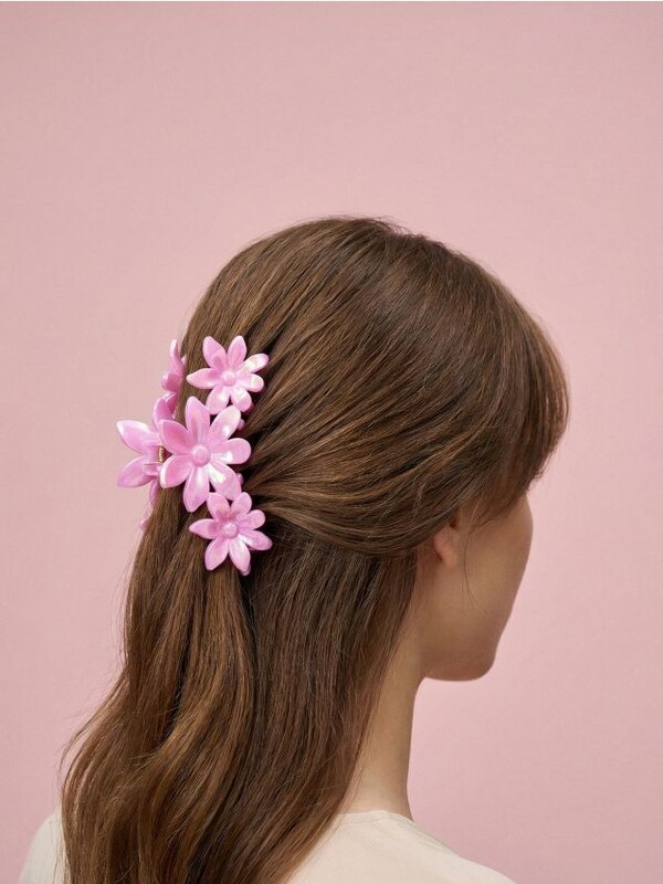 Sinsay - Agrafă de păr cu motiv floral - roz