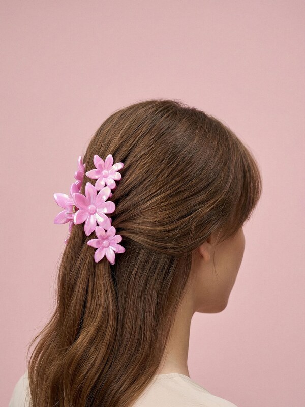 Sinsay - Agrafă de păr cu motiv floral - roz