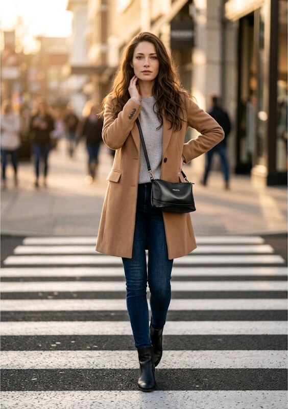 Geanta dama JERMYN'S Ancona din piele naturala neagra