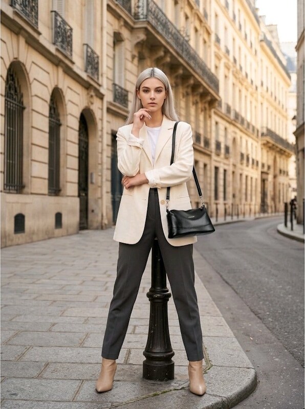 Geanta dama JERMYN'S Ancona din piele naturala neagra