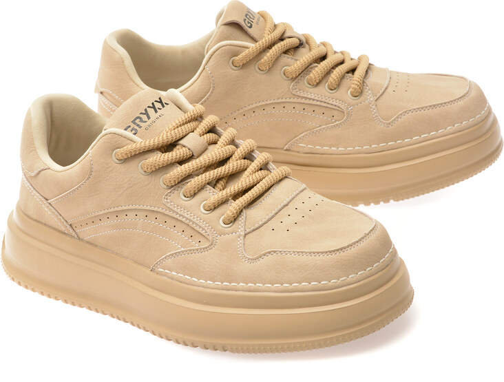 Pantofi sport GRYXX bej, 251219, din piele naturala