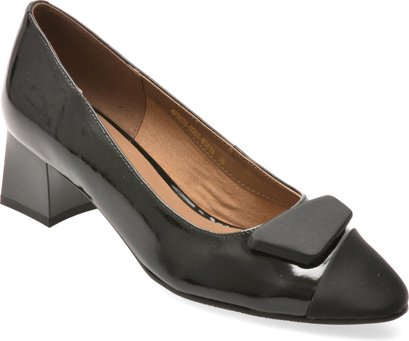 Pantofi EPICA negri, 4F5678, din piele naturala lacuita