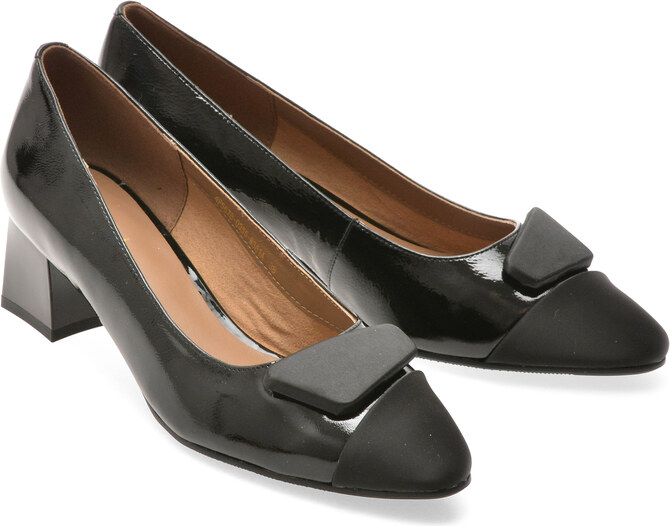 Pantofi EPICA negri, 4F5678, din piele naturala lacuita