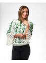 IE tricotata cu model floral verde si maneci lungi Onibon