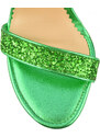Sandale Mihai Albu din piele Emerald Green Glitter