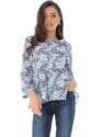 Bluza multicolora, cu imprimeu floral, ROH - BR2260