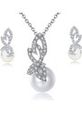 Set de bijuterii cu perle si cristale Claire