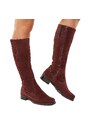 SUPERLATIVE Cizme cu Toc Dama Piele Naturala Bordo 3370