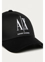 Armani Exchange șapcă de baseball din bumbac culoarea negru, cu imprimeu