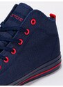 Ombre Pantofi de bărbați pantofi de sport cu elemente contrastante - albastru marin V3 OM-FOTH-0125
