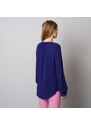 Willsoor Bluză pentru femei de culoare albastru închis cu model cu buline 12939