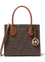 Michael Kors Mercer Medium Logo and Leather Accordion Crossbody Bag Brown