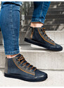 Ombre Pantofi sport pentru bărbați cu contrast - albastru marin V2 OM-FOTH-0140