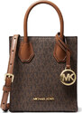 Michael Kors Mercer Extra-Small Logo and Leather Crossbody Bag Brown