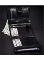 Portofel negru vertical barbati ROVICKY Memphis RFID din piele naturala cu inchidere prin capsa