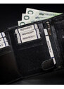 Portofel negru vertical barbati ROVICKY Memphis RFID din piele naturala cu inchidere prin capsa