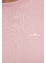 adidas Originals hanorac de bumbac Trefoil Moments HE6923 femei, culoarea roz, uni HE6923-WONMAU