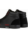 Ombre Pantofi de sport bărbătești cu gleznă din material combinat - negru V2 OM-FOTH-0127