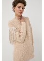 Bruuns Bazaar pulover femei, culoarea bej, călduros, cu turtleneck