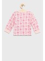 Guess pijama copii culoarea roz, cu imprimeu
