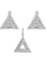 JANETTE Set Argint Triunghiular cu Zirconii