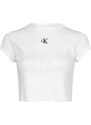 CALVIN KLEIN T-Shirt Ck Rib Cropped Slim Tee J20J218337 YAF bright white