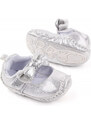SuperBebeShop Pantofiori argintii cu fundita pentru fetite