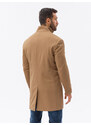 Ombre Palton pentru bărbați cu guler înalt și căptușeală matlasată - camel V4 OM-COWC-0103