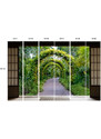 Fototapet vinyl cu efect 3D Usa Shoji - Beautiful arch with flowers plants - 360x240 cm