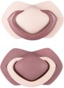 Canpol Babies Set de 2 buc simetric silicon suzete, 6-18m+, PUR CULOARE roz / burgundy