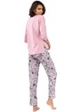 Excellent Beauty Pijama pentru femei Delisa roz deschis cu flori