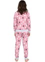 Italian Fashion Pijama fete Bami roz cu pisici