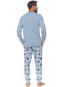 DN Nightwear Pijamale bărbați Dreams albastru deschis