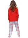 DN Nightwear Pijamale fete Flow roșu smile