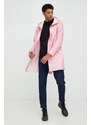 Rains geacă de ploaie 12020 Long Jacket culoarea roz, de tranziție 12020.2-20.Pink.Sk