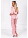 Momenti per Me Pijamale damă din satin Classic look roz