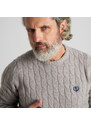 Pulover pentru bărbați gri deschis cu model fin 14674