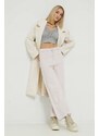 Abercrombie & Fitch palton din lana culoarea bej, de tranzitie, desfacut